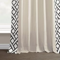Garden Path Black Bordered Cotton Curtain -Chic Curtains Shop DTCC SB220607 floor break 1f902a18 d105 4eed 871d b6d2be070b27