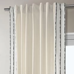 Sharkskin Black Striped Bordered Cotton Curtain -Chic Curtains Shop DTCC SB220608 back tab header 374b4291 29b6 423a 8c1b fdb8dcd6b44b