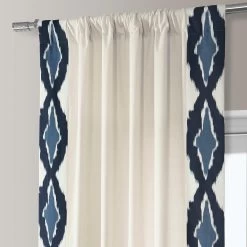 Sorong Royal Blue Bordered Cotton Curtain 11 Sorong Royal Blue Bordered Cotton Curtain -Chic Curtains Shop DTCC SB220612 pole pocket header 9eaa1526 23b9 4497 874a 2095aa40e724