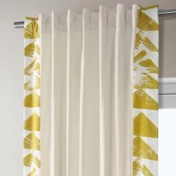 Triad Gold Bordered Cotton Curtain -Chic Curtains Shop DTCC SB220613 back tab header 86a71734 8472 402d bae4 fc2064065f39