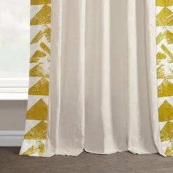 Triad Gold Bordered Cotton Curtain -Chic Curtains Shop DTCC SB220613 floor break 82f8ff57 5ef8 4c4c 9774 517ec3523954