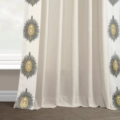 Mayan Gold Bordered Cotton Curtain -Chic Curtains Shop DTCC SB220614 floor break 94499756 e301 40c5 bb4f 48891daaa8cd