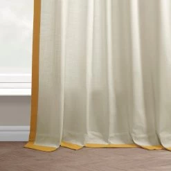 Cream & Ochre Thin Frame Bordered Dune Textured Cotton Curtain 12 Cream & Ochre Thin Frame Bordered Dune Textured Cotton Curtain -Chic Curtains Shop DTCC TFB230312 floor break
