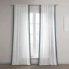 White & Navy Thin Frame Bordered Dune Textured Cotton Curtain -Chic Curtains Shop DTCC TFB230315 front view