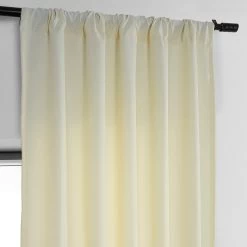 Ivory Dobby Linen Curtain -Chic Curtains Shop DWFL 221003 pole pocket header