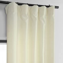 Ivory Dobby Linen Curtain -Chic Curtains Shop DWFL 221003 pole pocket hook belt header