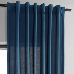 Deep Blue Dobby Linen Curtain 10 Deep Blue Dobby Linen Curtain -Chic Curtains Shop DWFL 221005 back tab header
