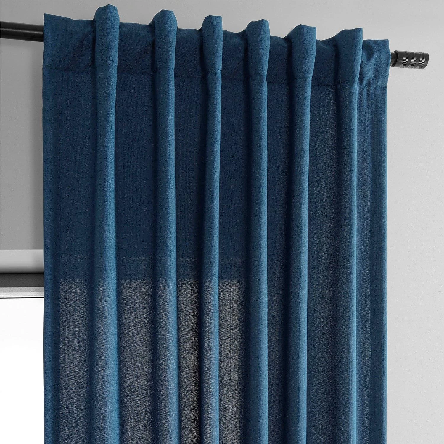 Deep Blue Dobby Linen Curtain 5 Deep Blue Dobby Linen Curtain - Image 3