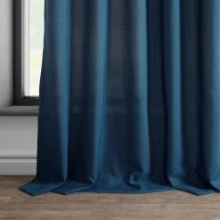 Deep Blue Dobby Linen Curtain 12 Deep Blue Dobby Linen Curtain -Chic Curtains Shop DWFL 221005 floor break