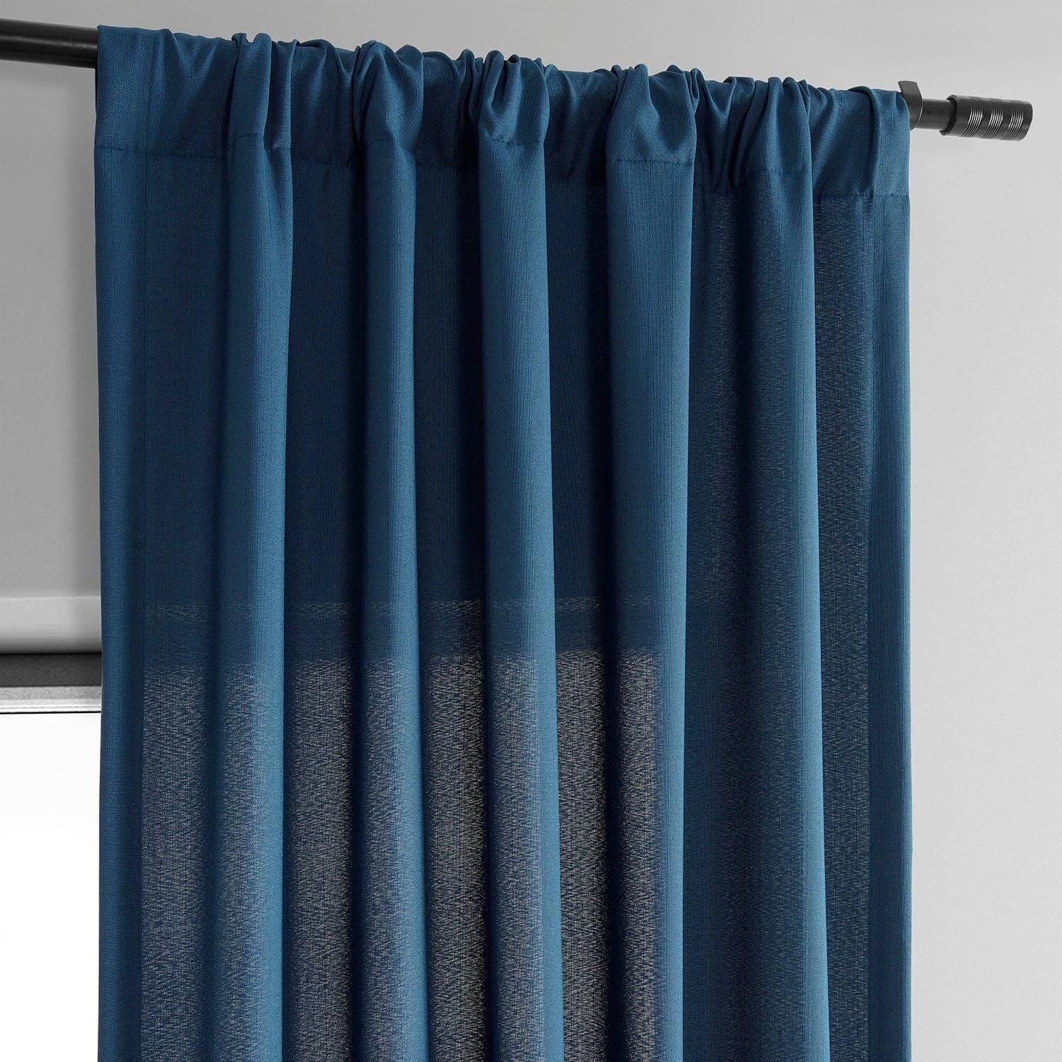Deep Blue Dobby Linen Curtain 6 Deep Blue Dobby Linen Curtain - Image 4