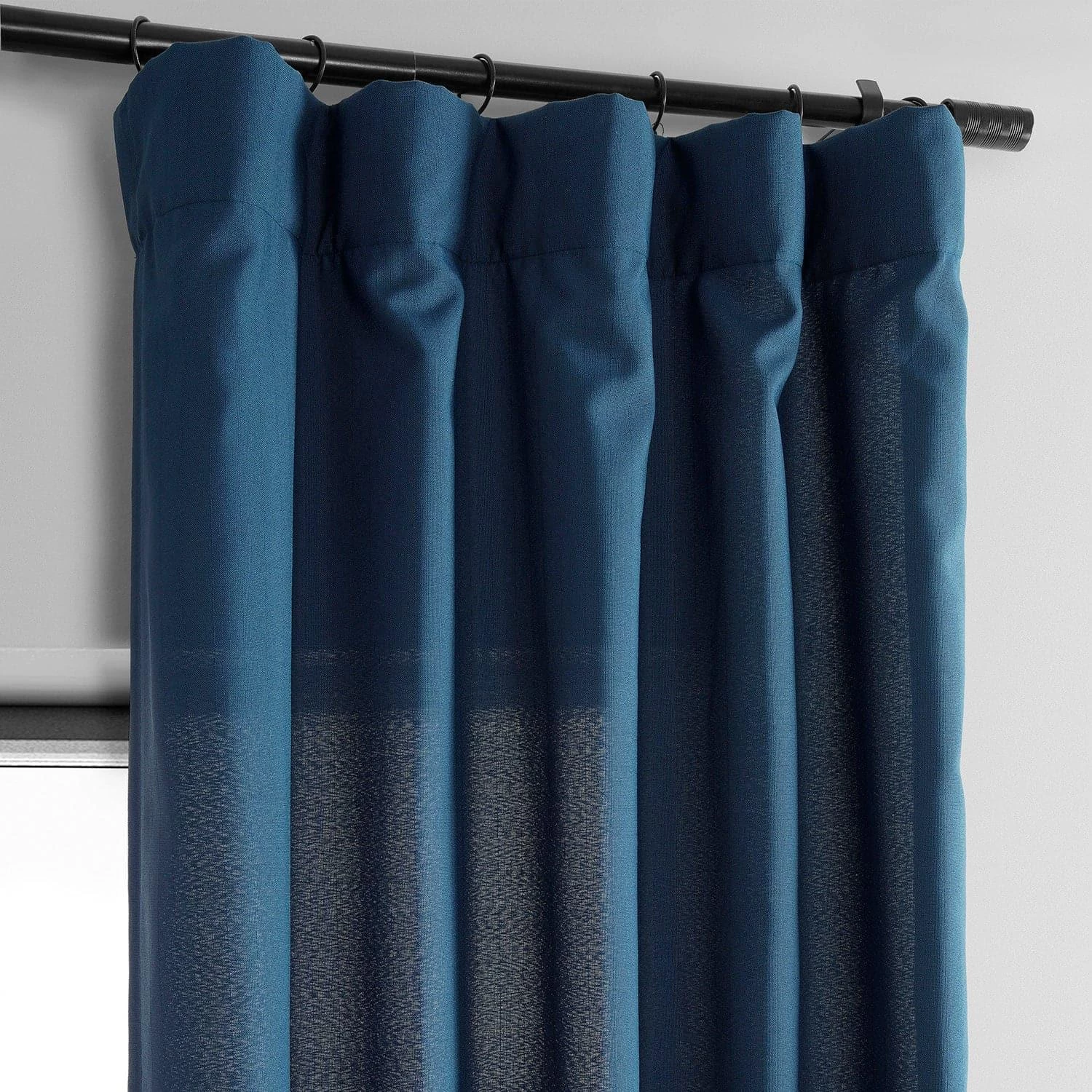 Deep Blue Dobby Linen Curtain 4 Deep Blue Dobby Linen Curtain - Image 2