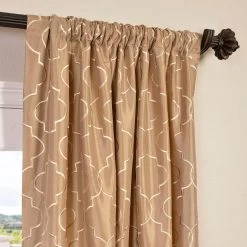 Algeirs Champagne Embroidered Designer Faux Silk Curtain -Chic Curtains Shop EFSCH 14083A 25774 3