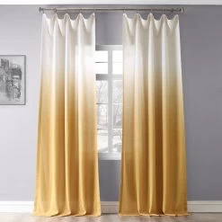Gold Ombre Faux Linen Curtain