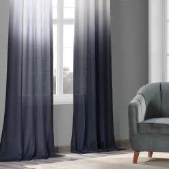 Blue Ombre Faux Linen Curtain 13 Blue Ombre Faux Linen Curtain -Chic Curtains Shop FELCH OMB1707 41721