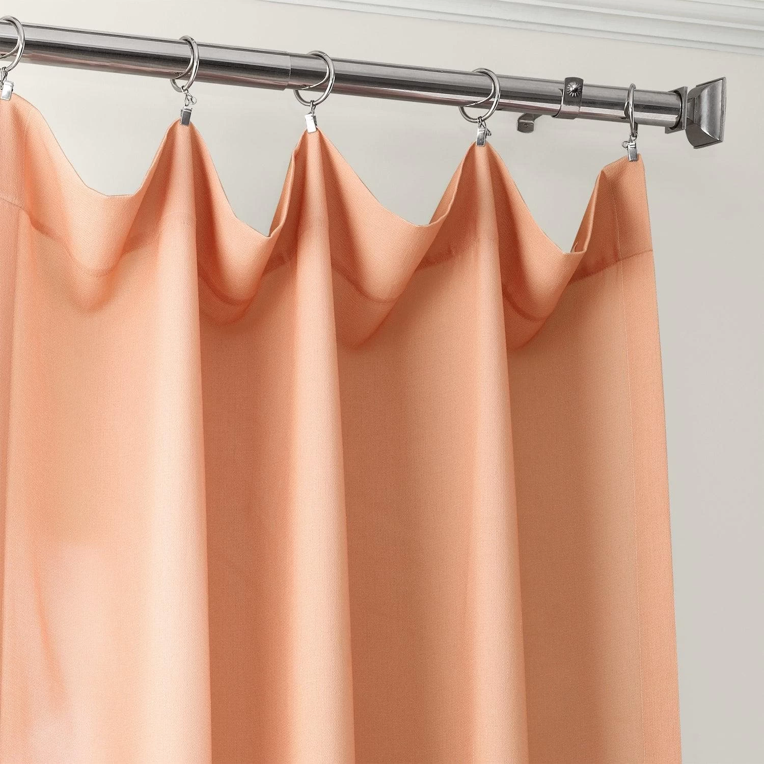 Salmon Ombre Faux Linen Curtain 4 Salmon Ombre Faux Linen Curtain - Image 2