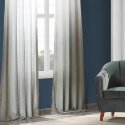 Slate Ombre Faux Linen Curtain -Chic Curtains Shop FELCH OMB1718 49452