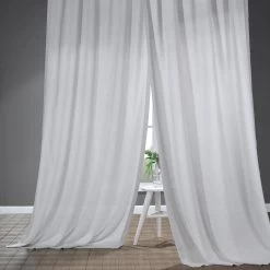 Polar Grey Faux Linen Sheer Curtain 13 Polar Grey Faux Linen Sheer Curtain -Chic Curtains Shop FELCH SLWE1701 42022
