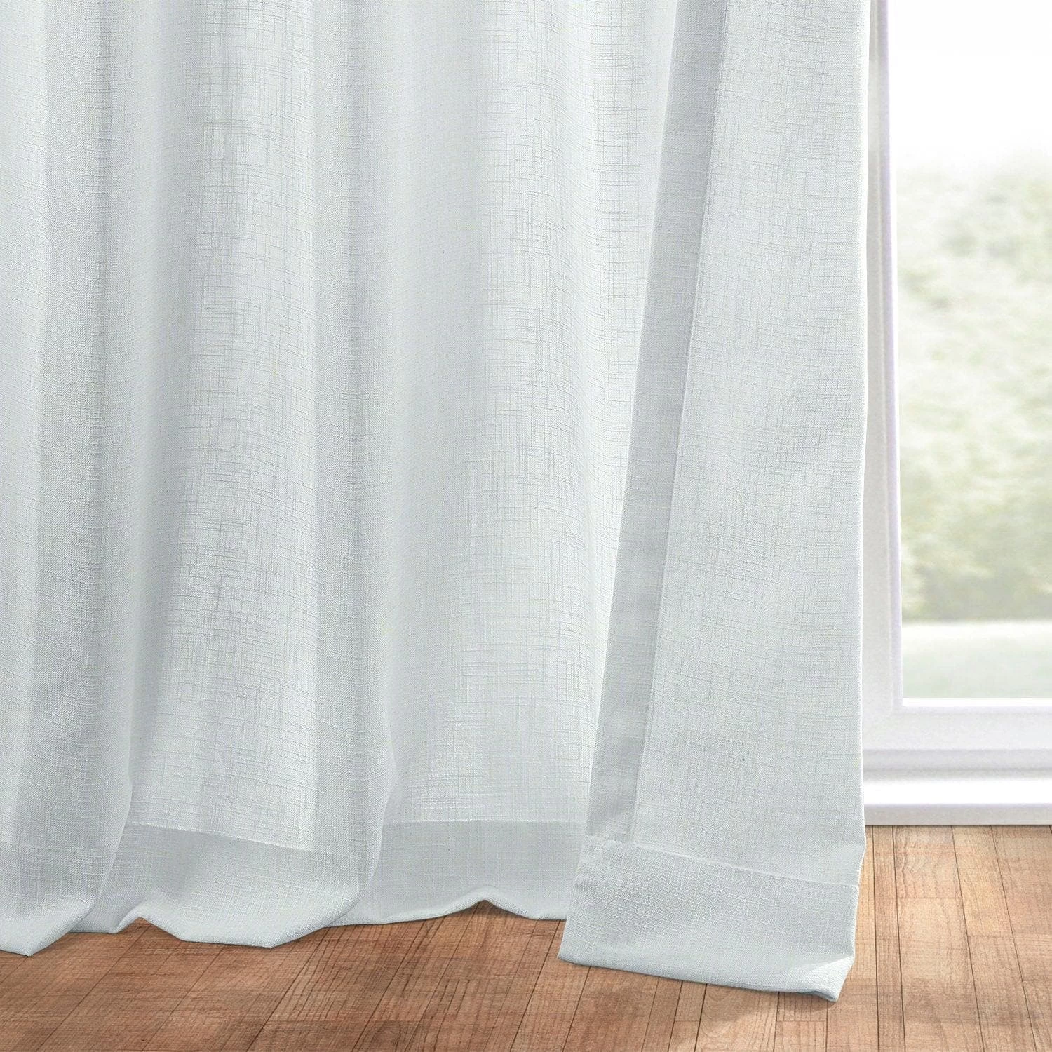 Rice White Heavy Faux Linen Curtain 7 Rice White Heavy Faux Linen Curtain - Image 5