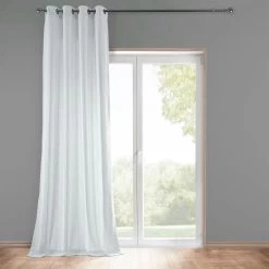 Rice White Grommet Heavy Faux Linen Curtain -Chic Curtains Shop FHLCH VET13191 GR 25724 1