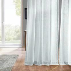 Rice White Grommet Heavy Faux Linen Curtain -Chic Curtains Shop FHLCH VET13191 GR 25724 2