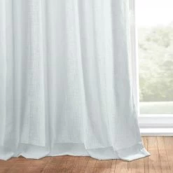 Rice White Grommet Heavy Faux Linen Curtain -Chic Curtains Shop FHLCH VET13191 GR 25724 4