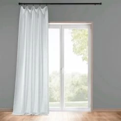 Rice White Heavy Faux Linen Curtain 13 Rice White Heavy Faux Linen Curtain -Chic Curtains Shop FHLCH VET13191 front view r