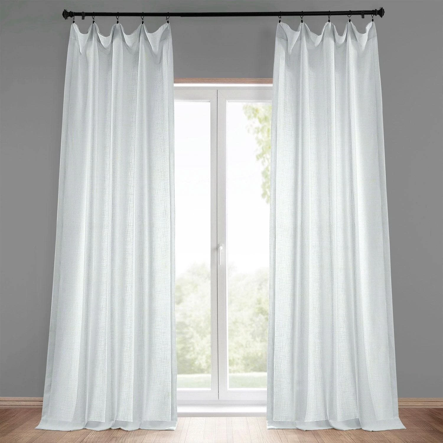 Rice White Heavy Faux Linen Curtain 3 Rice White Heavy Faux Linen Curtain