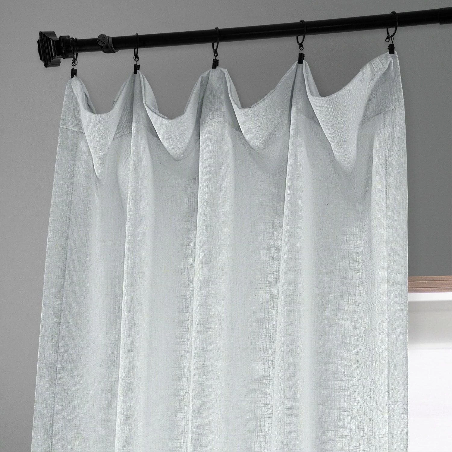 Rice White Heavy Faux Linen Curtain 4 Rice White Heavy Faux Linen Curtain - Image 2