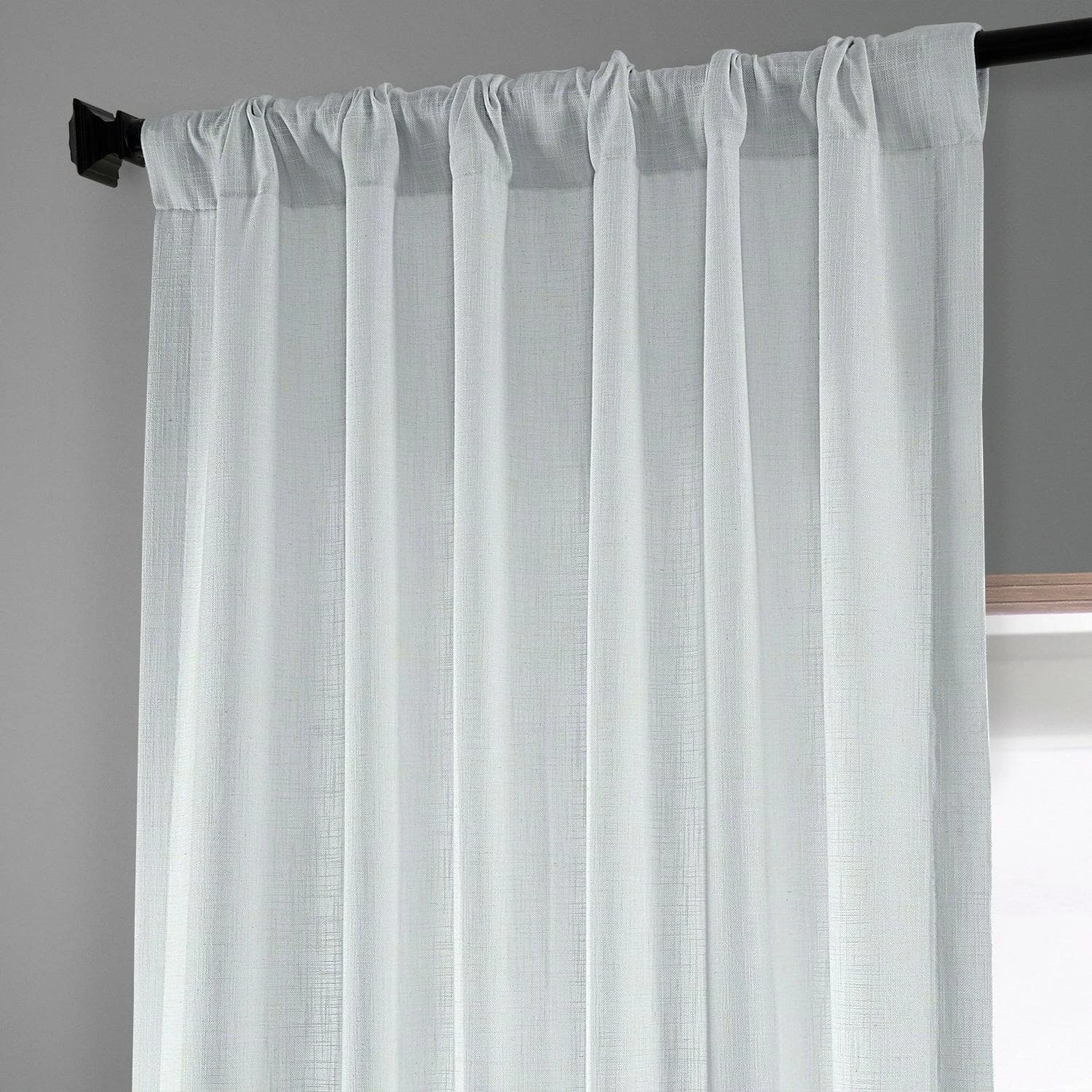 Rice White Heavy Faux Linen Curtain 6 Rice White Heavy Faux Linen Curtain - Image 4