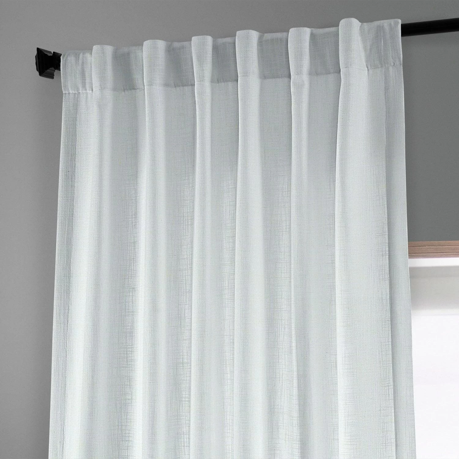 Rice White Heavy Faux Linen Curtain 5 Rice White Heavy Faux Linen Curtain - Image 3
