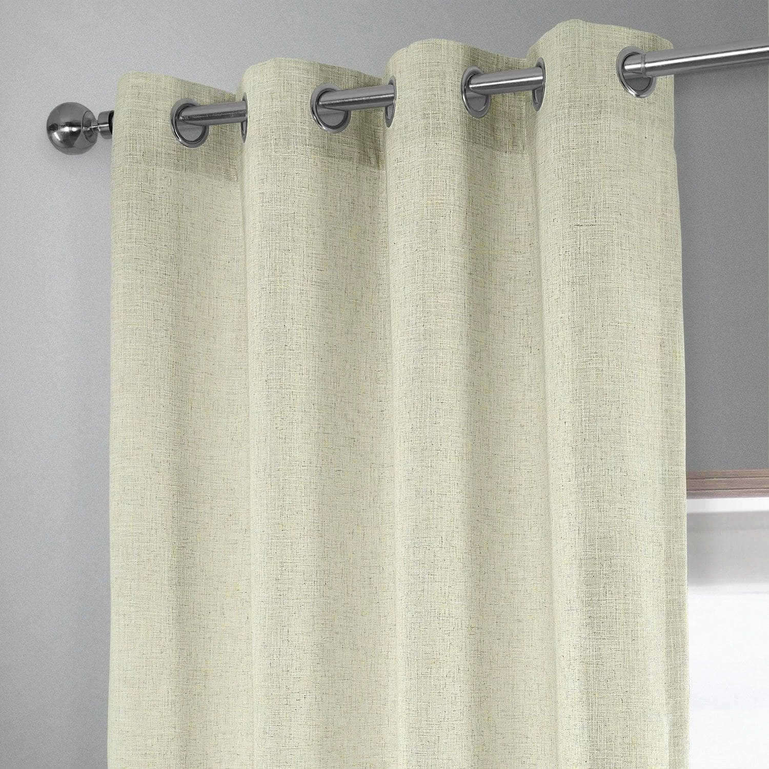 Barley Grommet Heavy Faux Linen Curtain 4 Barley Grommet Heavy Faux Linen Curtain - Image 2