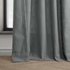 Pewter Grey French Pleat Heavy Faux Linen Curtain -Chic Curtains Shop FHLCH VET13194 FP 98443 3