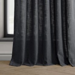 Slate Grey French Pleat Heavy Faux Linen Curtain -Chic Curtains Shop FHLCH VET13195 FP 98444 2