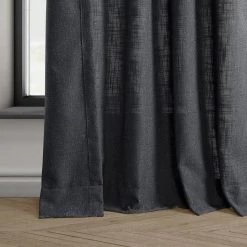 Slate Grey French Pleat Heavy Faux Linen Curtain -Chic Curtains Shop FHLCH VET13195 FP 98444 3