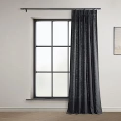 Slate Grey French Pleat Heavy Faux Linen Curtain -Chic Curtains Shop FHLCH VET13195 FP 98444 4