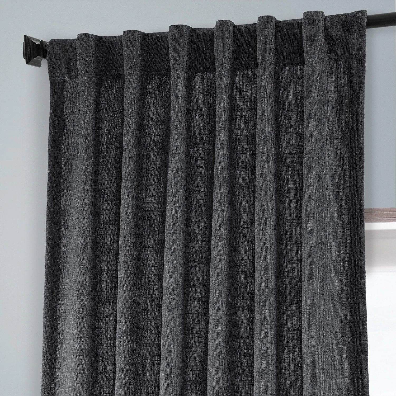 Slate Grey Heavy Faux Linen Curtain 5 Slate Grey Heavy Faux Linen Curtain - Image 3