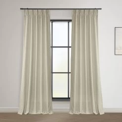 Malted Cream French Pleat Heavy Faux Linen Curtain