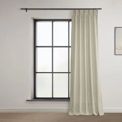 Malted Cream French Pleat Heavy Faux Linen Curtain -Chic Curtains Shop FHLCH VET200210 FP 98446 4
