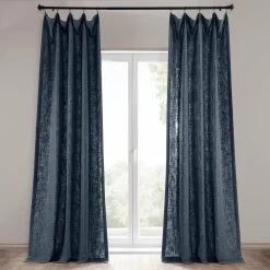 British Navy Heavy Faux Linen Curtain