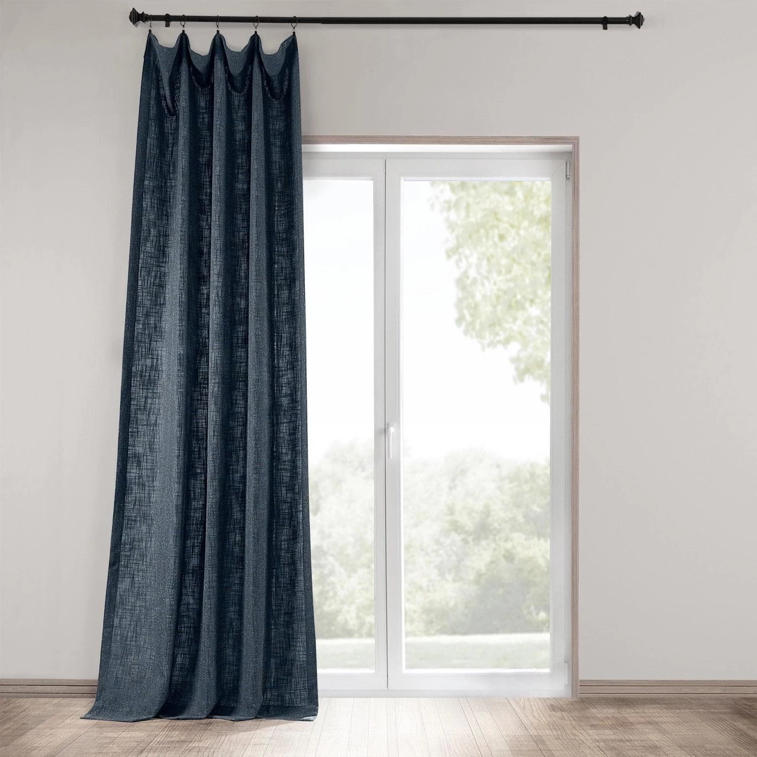British Navy Heavy Faux Linen Curtain 8 British Navy Heavy Faux Linen Curtain - Image 6