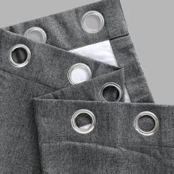 Modern Grey Grommet Heathered Woolen Weave Curtain -Chic Curtains Shop FHWL 190703 GR 58691 2