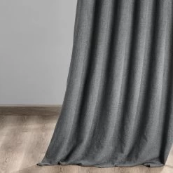 Modern Grey Grommet Heathered Woolen Weave Curtain -Chic Curtains Shop FHWL 190703 GR 58691 3