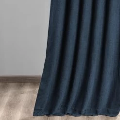 Dark Denim Blue Grommet Heathered Woolen Weave Curtain -Chic Curtains Shop FHWL 190706 GR 58692 3