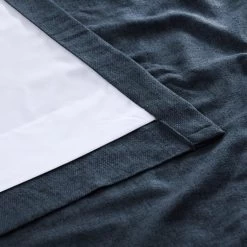 Dark Denim Blue Grommet Heathered Woolen Weave Curtain -Chic Curtains Shop FHWL 190706 GR 58692 4