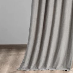 Steely Grey Grommet Heathered Woolen Weave Curtain -Chic Curtains Shop FHWL 190709 GR 58693 3
