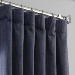 Pacific Blue Textured Italian Faux Linen Hotel Blackout Curtain -Chic Curtains Shop FLCH BO19025 54651 1