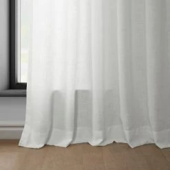 White Classic Faux Linen Curtain -Chic Curtains Shop FLCH C922602 96991 4