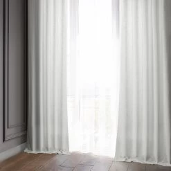 White Classic Faux Linen Curtain -Chic Curtains Shop FLCH C922602 96991 5