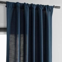 Deep Blue Classic Faux Linen Curtain 11 Deep Blue Classic Faux Linen Curtain -Chic Curtains Shop FLCH C922606 96995 2