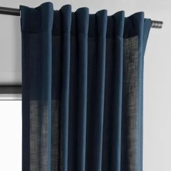 Deep Blue Classic Faux Linen Curtain 9 Deep Blue Classic Faux Linen Curtain -Chic Curtains Shop FLCH C922606 96995 3